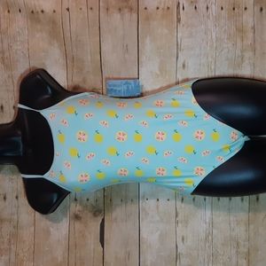 Old Navy 1 piece swimsuit mint green with lemons size xl